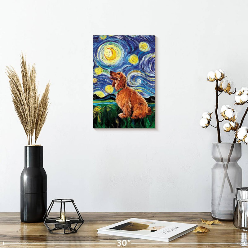 Cocker Spaniel Starry Night, 12" H x 8" W