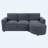 84.6" L-Shaped Sectional With Curved Chaise, USB Ports & Side Storage Pockets-1624056129