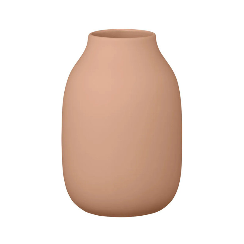 Ceramic / Porcelain Table Vase, 15cm H x 10.5cm W x 10.5cm D, Amber Brown