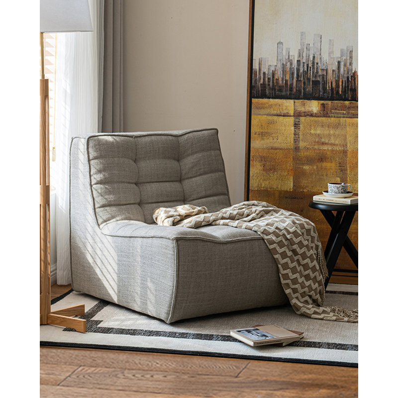 Wabi-Sabi Linen Blend Accent Chair for Home Use
