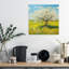 Pommier dans un champ blanc, paysage serein vibrant de cerisiers abstraits, art mural