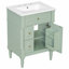 Meuble-lavabo de salle de bain avec lavabo, armoire de salle de bain autoportante avec tiroir rabattable, tablette réglable-1248724536