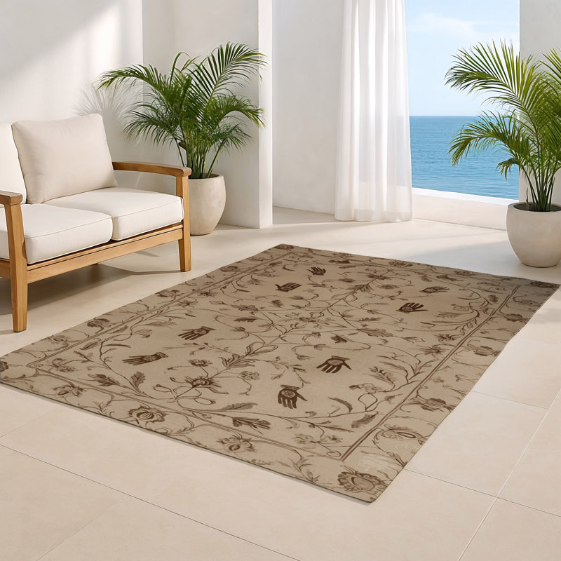 Tapis d'intérieur et d'extérieur brun français, Rectangulaire 8 pi x 10 pi