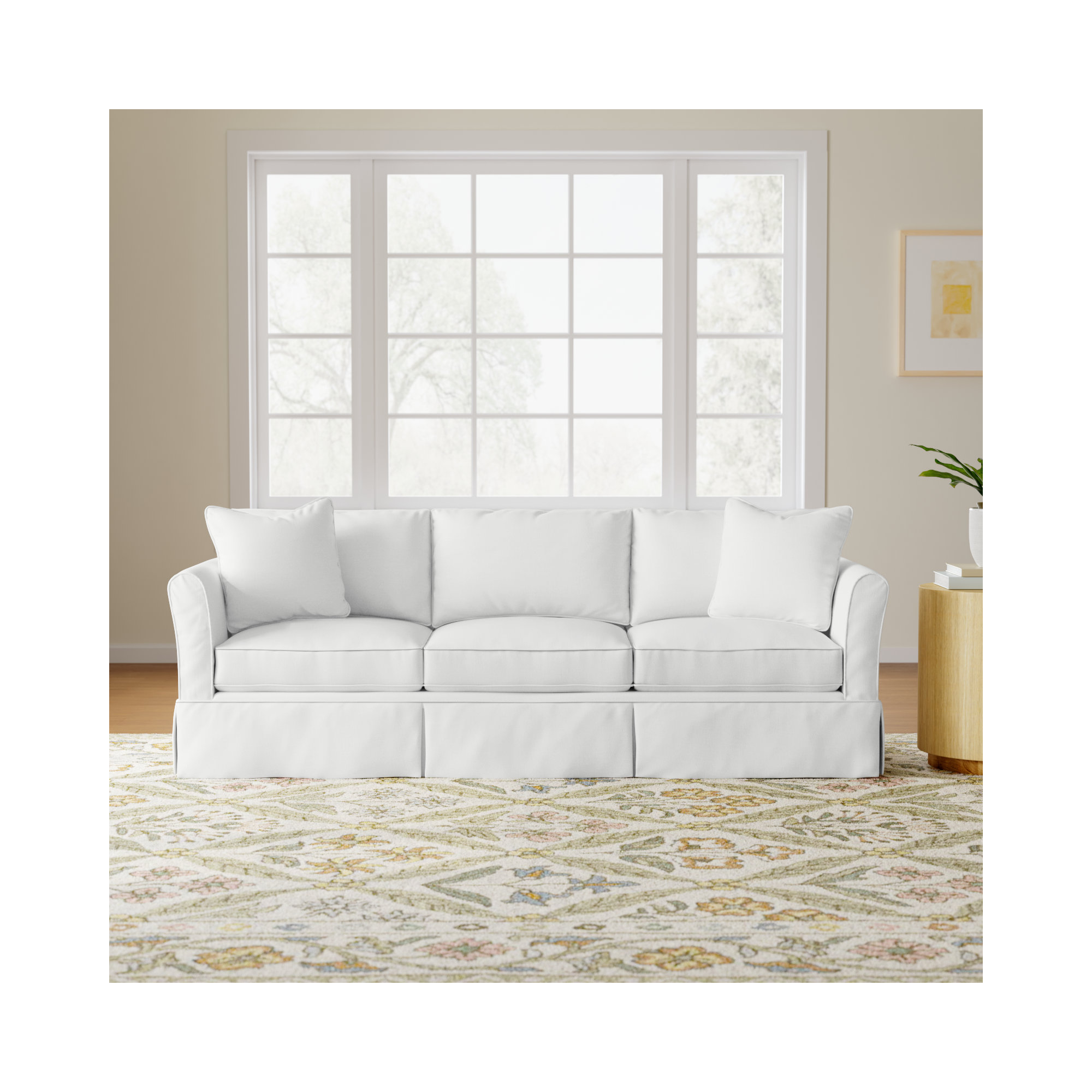 Shelby 82'' Upholstered Sofa, Classic Bleach White Twill