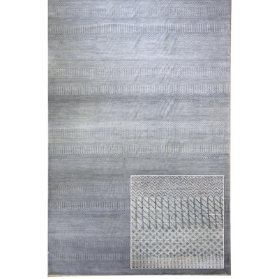 Hand Woven Cotton and Wool Striped Area Rug