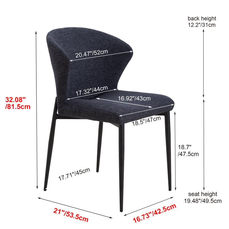 Chaises de salle à manger, chaises d'appoint Keyontay, Polyester gris foncé