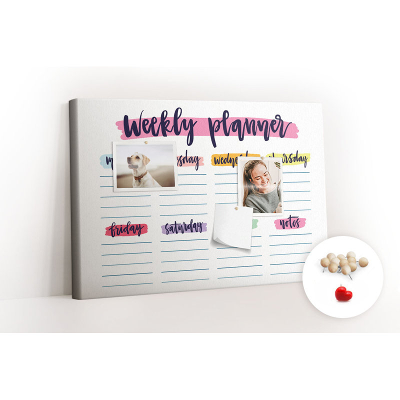 Wall Mounted bulletin board print home decor kitchen notice board home office corkboard Hand-write planner