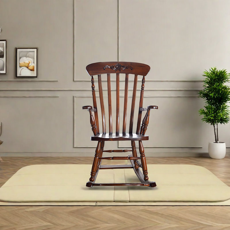 Chaise berçante en bois massif Balcon Casual