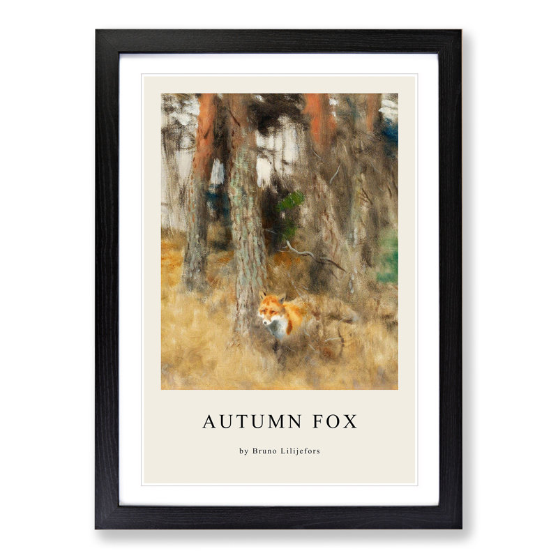 Roaming Fox by Bruno Liljefors - Picture Frame Graphic Art, 36cm H x 27cm W x 2cm D