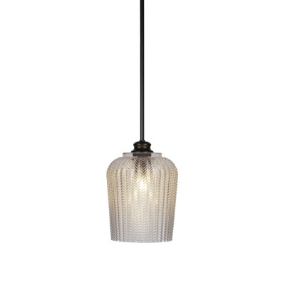 Chy Stem Hung Pendant Shown With 9"Textured Glass