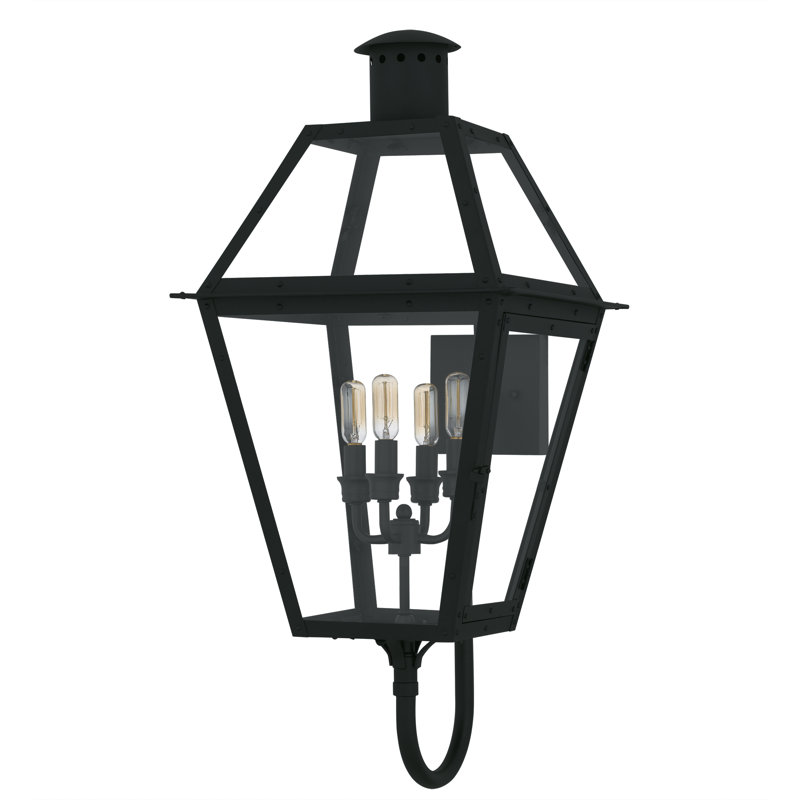 Mitcham Earth Black Outdoor Wall Lantern, 29.5" H x 13.5" W x 15.75" D, 4 Lights