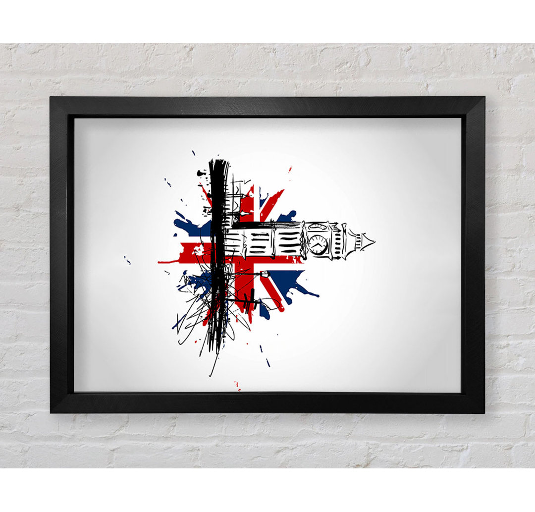 Union Jack Splash Gerahmter Druck