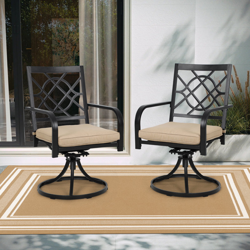 Ensemble de 2 fauteuils de patio pivotants avec coussins Jayc (ensemble de 2)