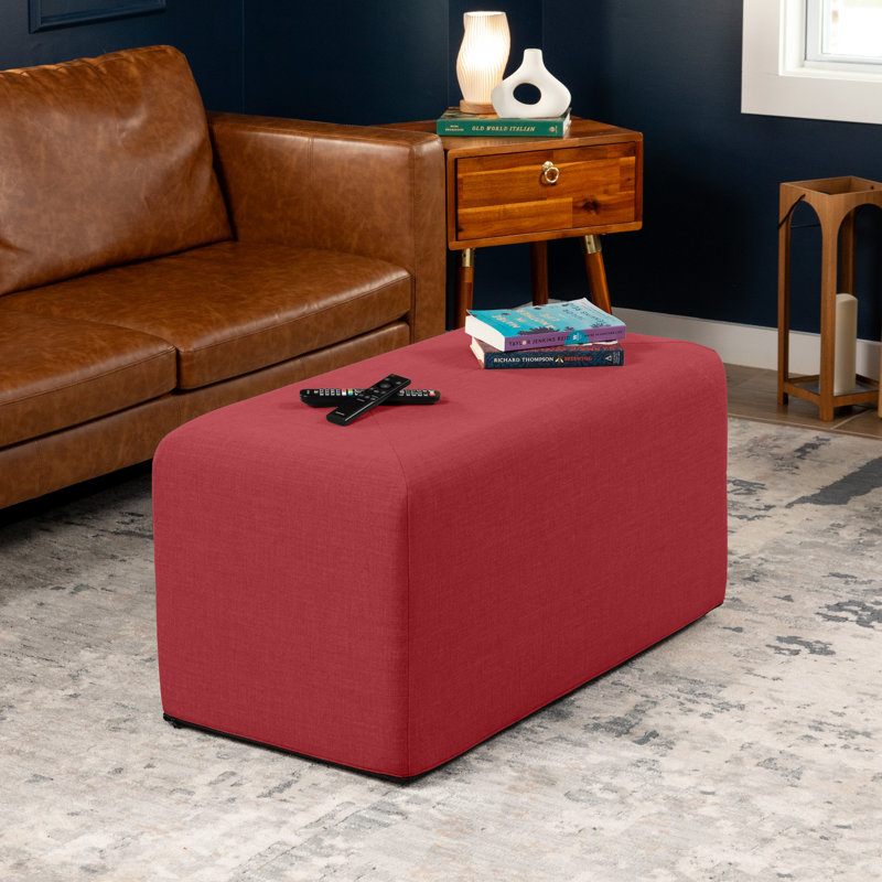 Repose-pieds Nashla Monroe, Rouge coquelicot, H 18 po x l 18 po x P 36 po