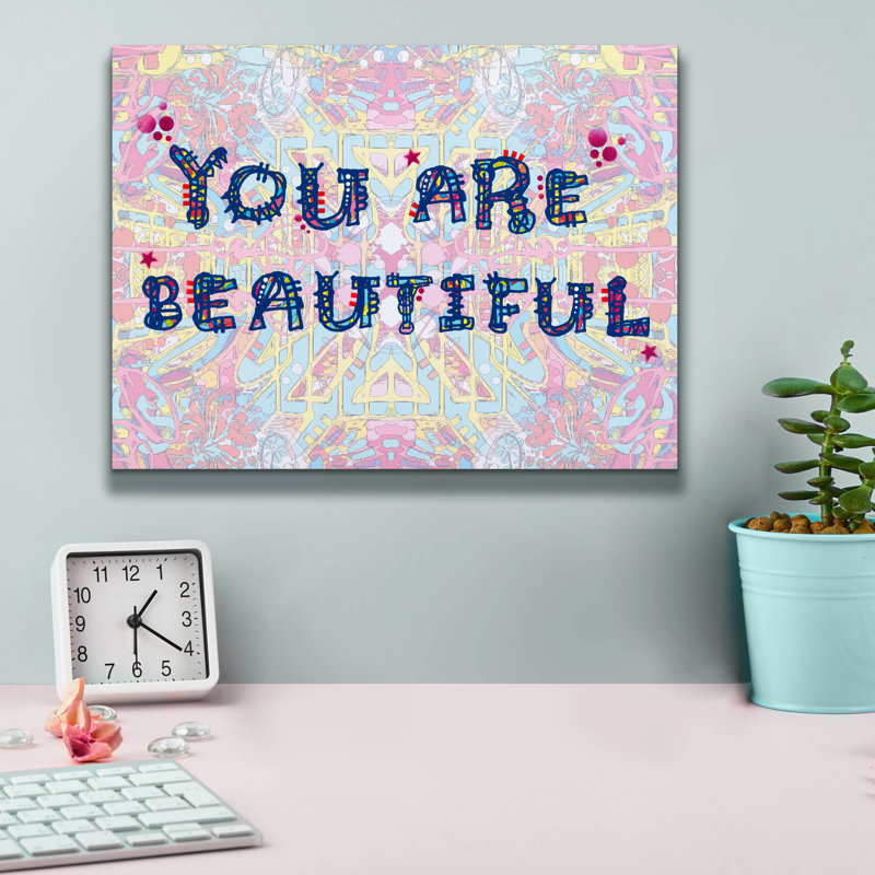 "Dakota Fields" You Are Beautiful "par Dean Russo, art mural sur toile, H 12 po x l 16 po x P 0,75 po