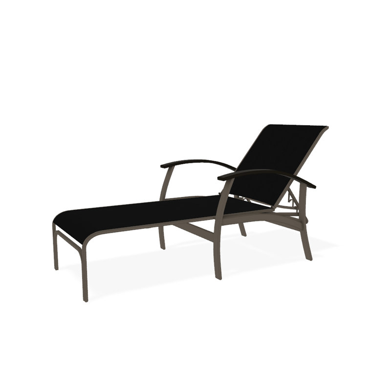 Belle Isle Outdoor Chaise Lounge, Textured Graphite, Black 5D Sunbrella®, Beachwood P40