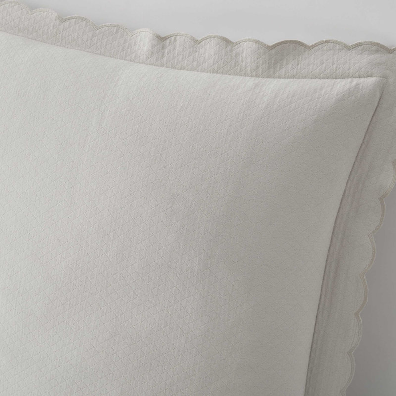 Martha Stewart Signature Scallop 2 Piece Euro Sham Set, White