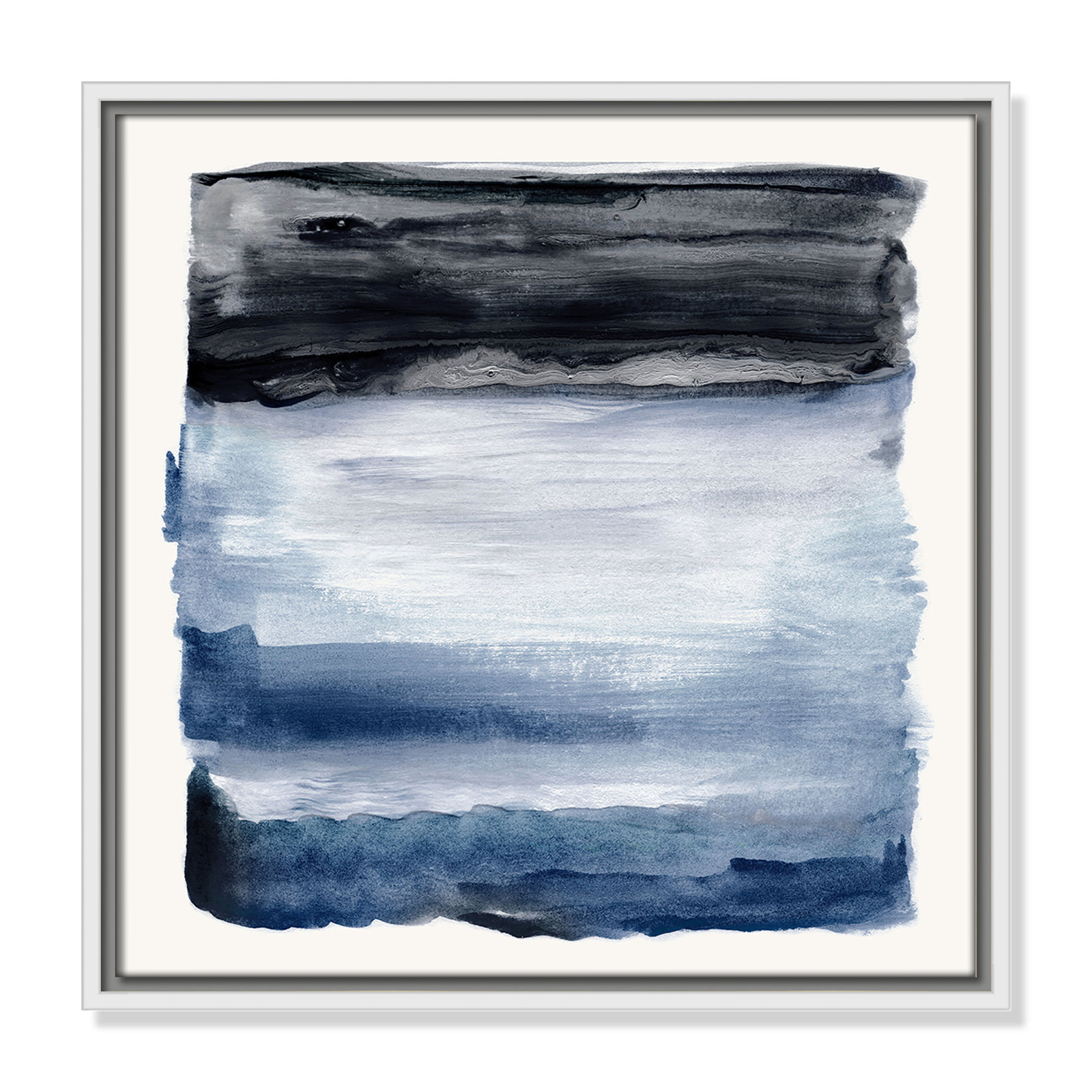 Sky Collection "Navy Sky I" Print by Nan, White, 17.5" H x 17.5" W