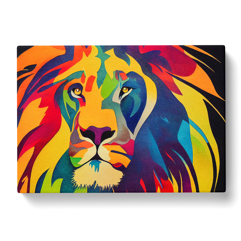 Lion Watercolour Vol.3 Abstract - Wrapped Canvas Print, 35cm H x 50cm W x 3cm D