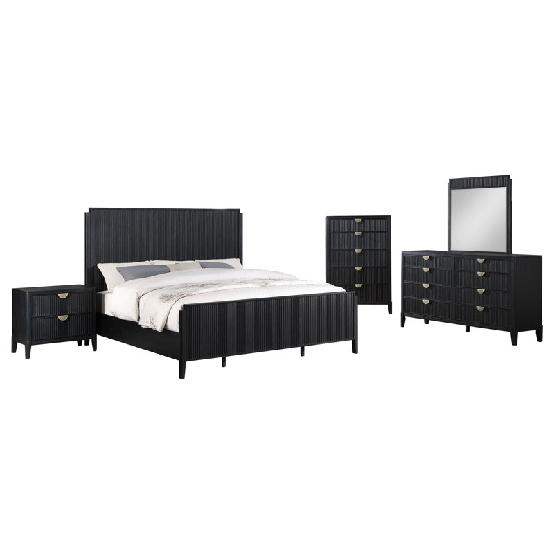 Ensemble de chambre avec très grand lit 5 pièces Traequan, Très grand