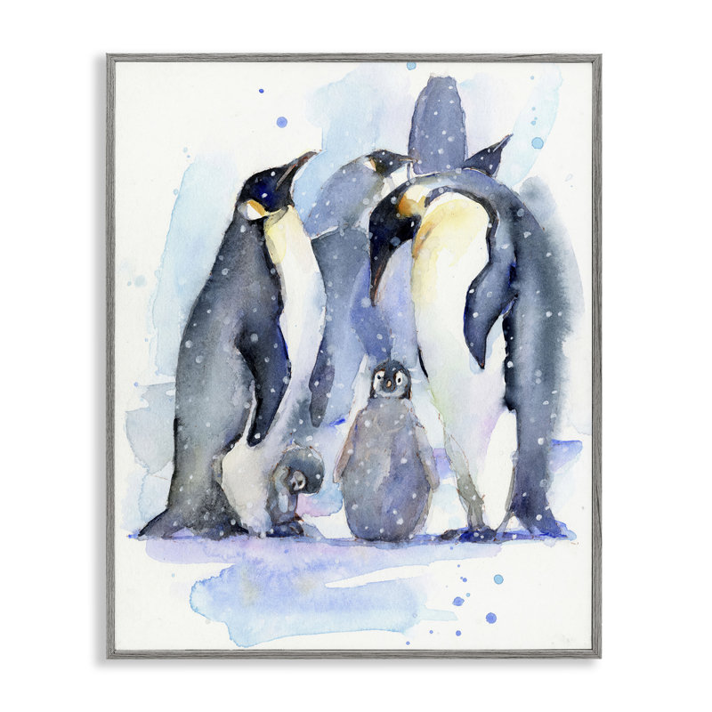 «Penguin Family», estampe numérique par John Keeling, Estampe numérique Farmhouse, H 30 po x l 24 po