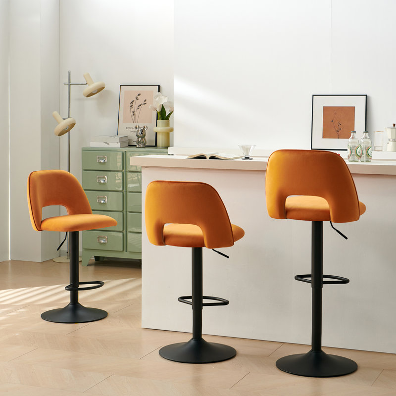 Swivel Adjustable Height Counter Stool, Black