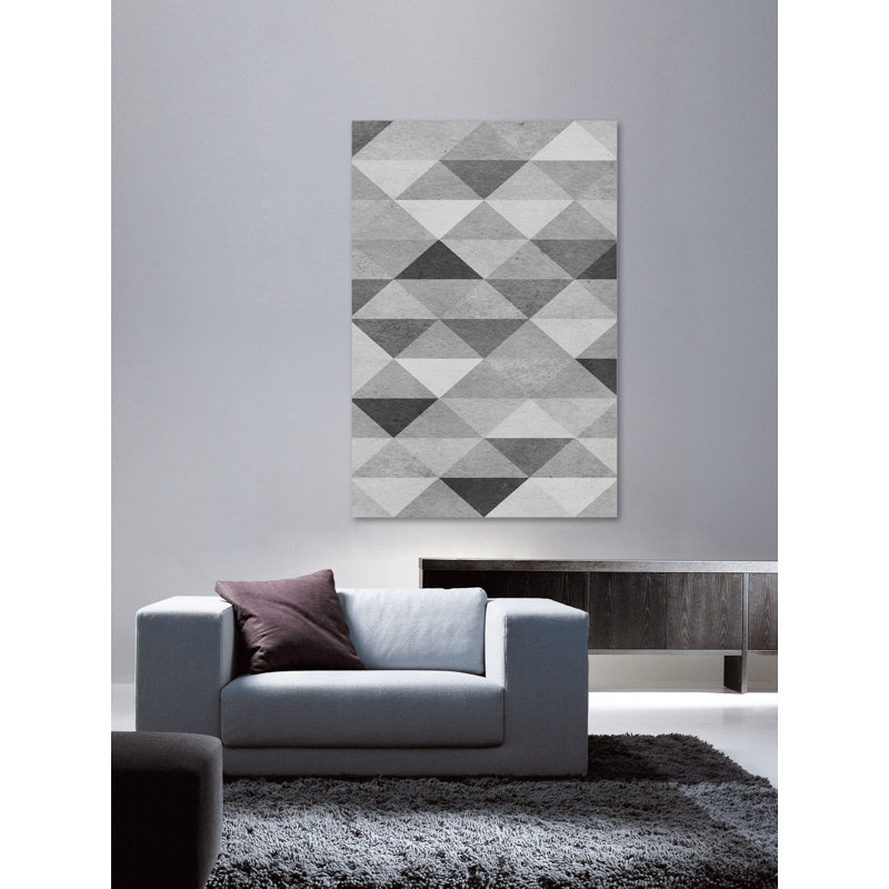 « chrome triangles », reproduction d’art sur toile tendue, H 30 po x l 20 po x P 1,5 po
