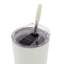 Ensemble de 4 pièces Mr. Coffee : gobelet isotherme à double paroi en acier inoxydable blanc de 473 ml (16 oz) avec paille en acier inoxydable.-136266235-136266237