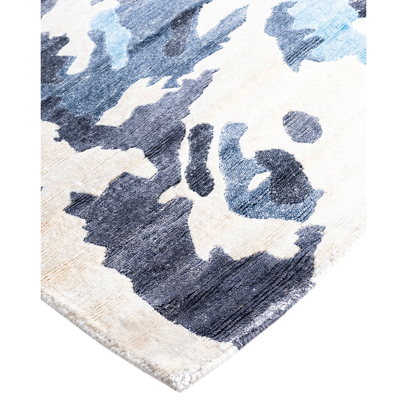 Overdyed One-of-a-Kind Rectangle 9'1" X 12'1" Hand Knotted Area Rug