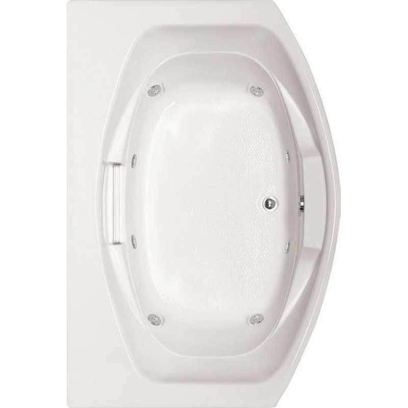Jessica 60'' L Air Bathtub, White, Matte Black