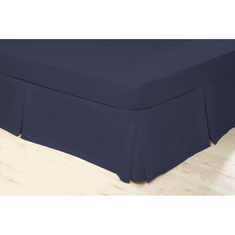 200 TC 50/50 Percale Polycotton Tailored Bed Skirt, Super King (6'), Navy