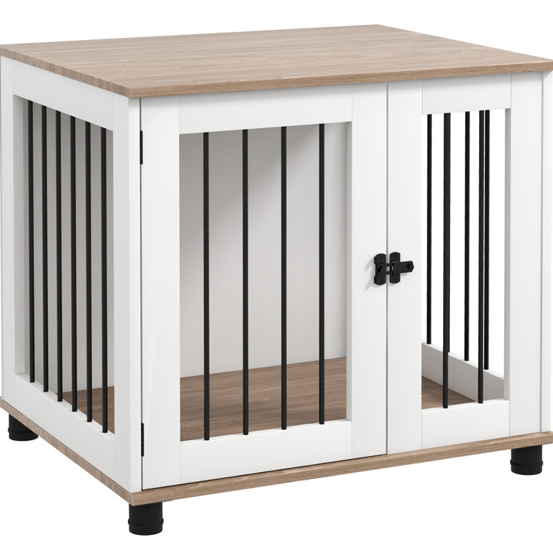 Table pour chenil pour chien, table d'appoint brun noyer pour les petites et moyennes races, animal de porte verrouillable et chenil Peace of Mind, cage intérieure, bonheur
