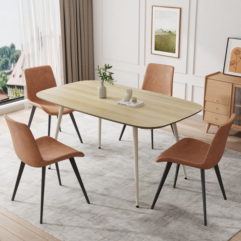 Ensemble de table de salle à manger 47,2 ", ensemble de table de cuisine rectangulaire moderne pour la cuisine, la salle à manger (1 table et 4 chaises)