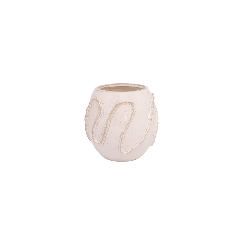 Vase en céramique blanc et beige