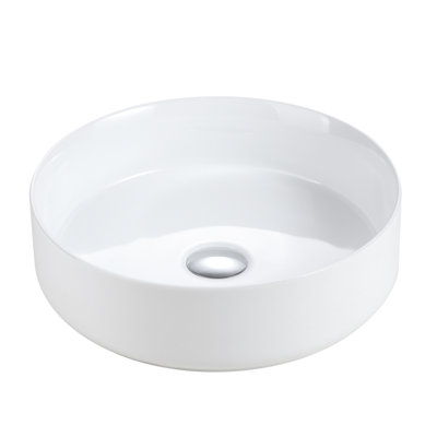 , Sleek Glossy White Ceramic Basin - Integrated, Ceramic, Stain Proof, Quick To Wipe, 15.53 In Wide, Deep, 4.78 High, 17.39 Lb, Enhances Kitchen Decor