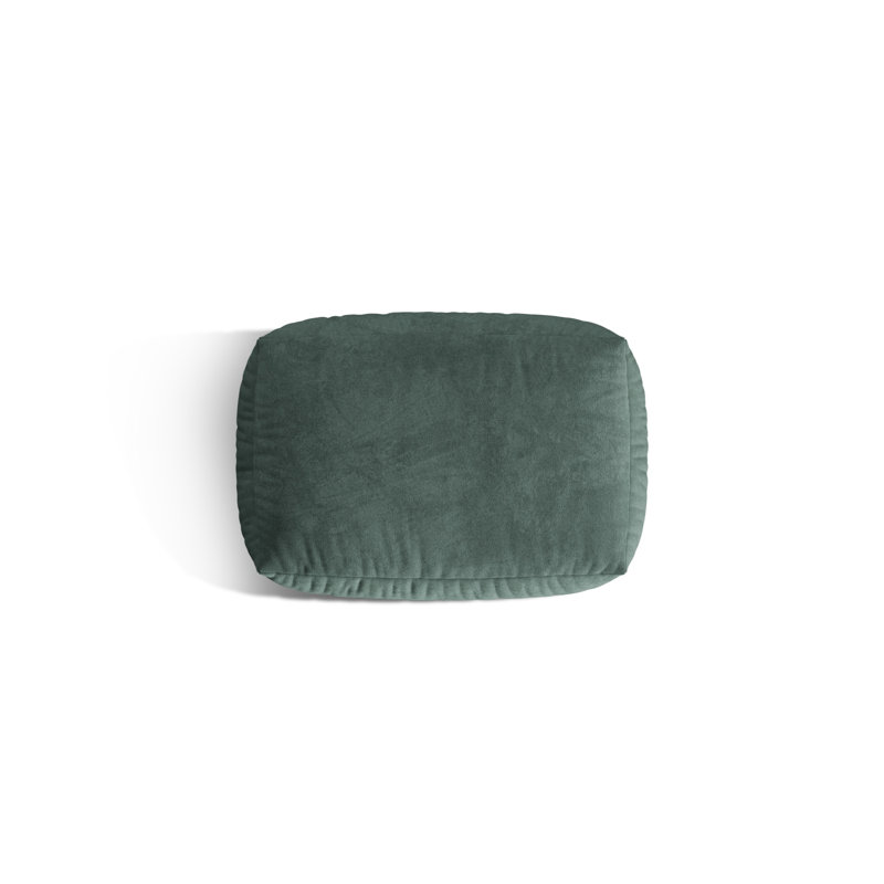 Carlens 65cm Wide Velvet Solid Colour Pouffe Ottoman, Petrol