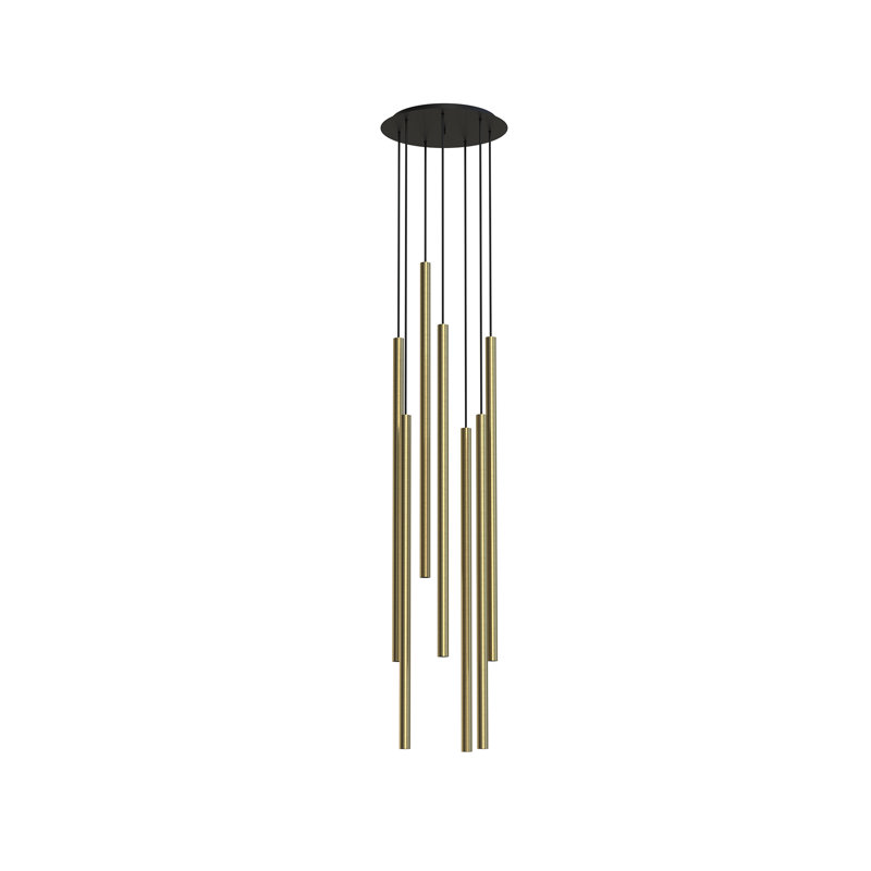 Adside 7 - Light Cluster Pendant, 172cm H x 30cm W, Brass