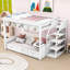 Lit superposé convertible pour lit double superposé à 3 tiroirs avec escalier de rangement Dalvey Kids-1246686527