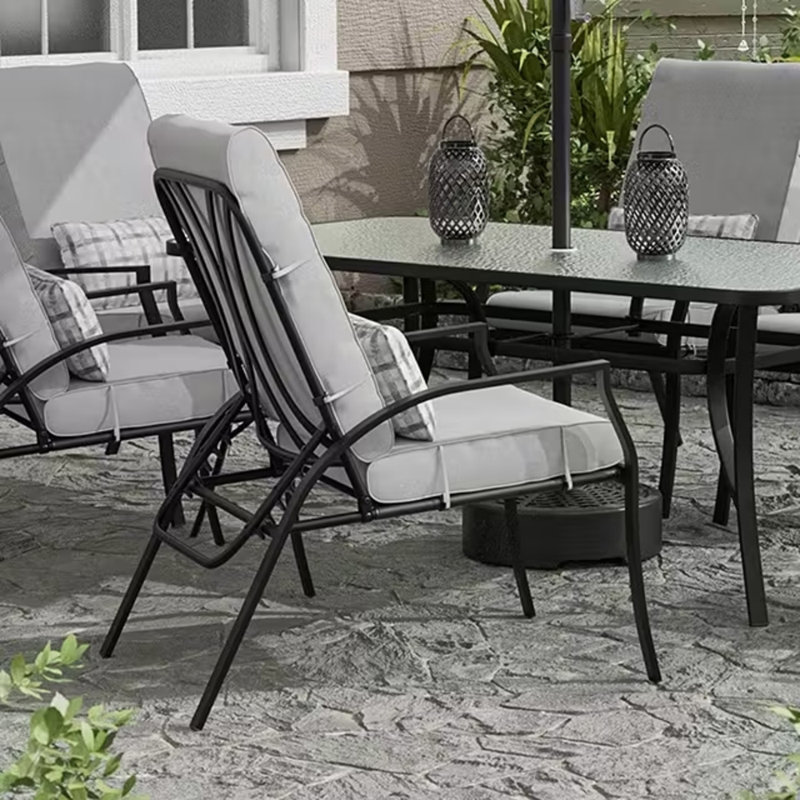 Chaises réglables contemporaines l 24,4 po (6 / NTC), noir / gris