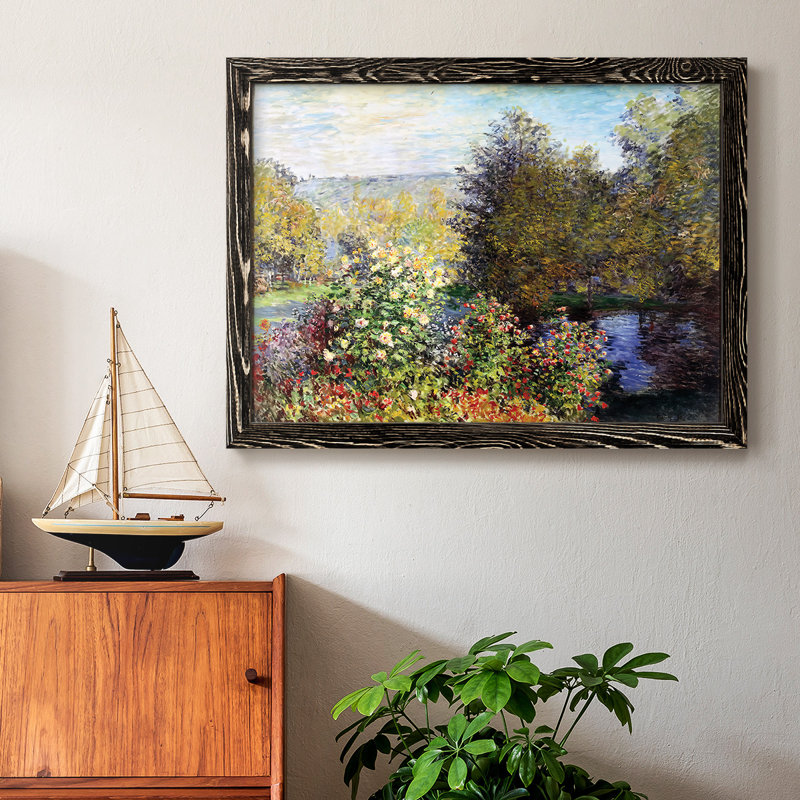 Le coin du jardin à Montgeron, 1876, peinture sur toile encadrée, Noir, H 26 po x l 38 po x P 1,5 po