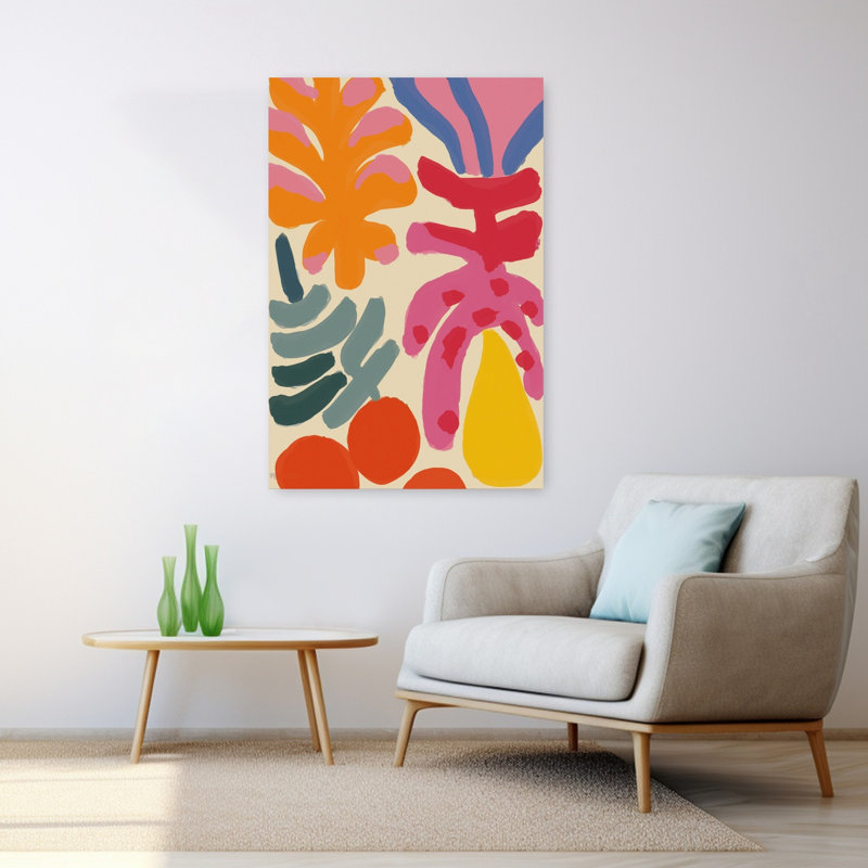 Art contemporain, art contemporain abstrait, audacieux et coloré, H 48 po x l 32 po