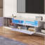 Meuble télé mural flottant avec rangement pour téléviseur 85 po, meuble multimédia de salon avec lumières DEL-2020448196