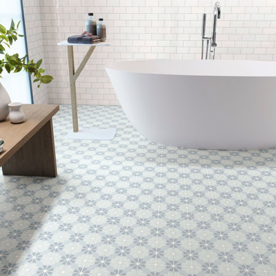 Flora Moda | 6"x6" Serena Porcelain Encaustic Look Floor & Wall Tile