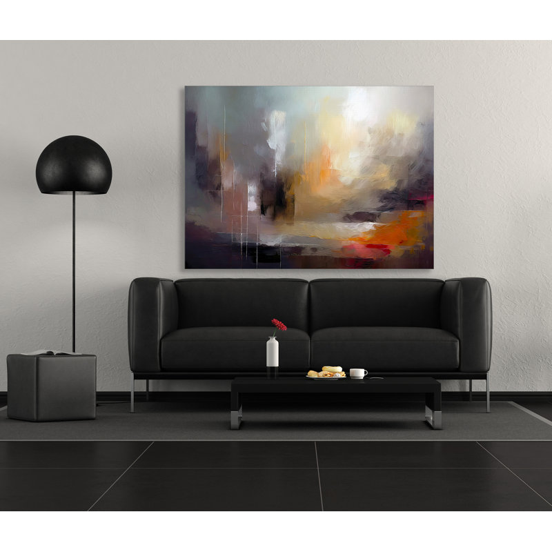 Paysage urbain abstrait, H 24 po x l 32 po