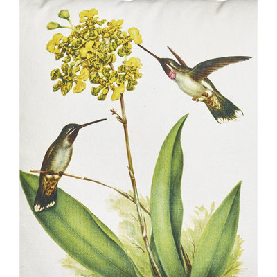 Hummingbird Yellow Flower Pillow