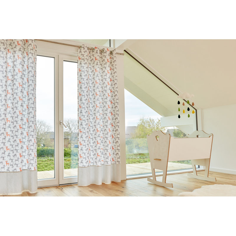 Kleine Rehkitze Cotton Room Darkening Curtain Pair, 135cm Width x 170cm Drop