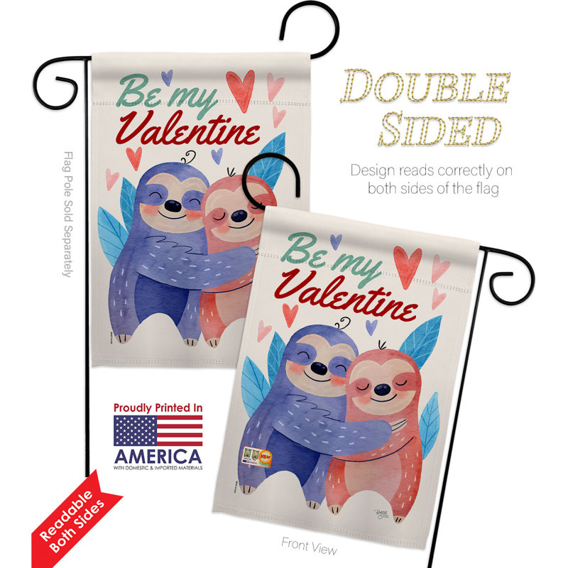 Drapeau de jardin en polyester 18,5 x 13 po Sloths Love