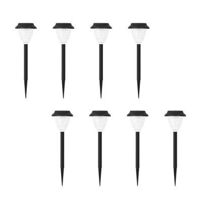 Crystal Solar Pathway Lights 8-Pack - Warm + Colorful Light