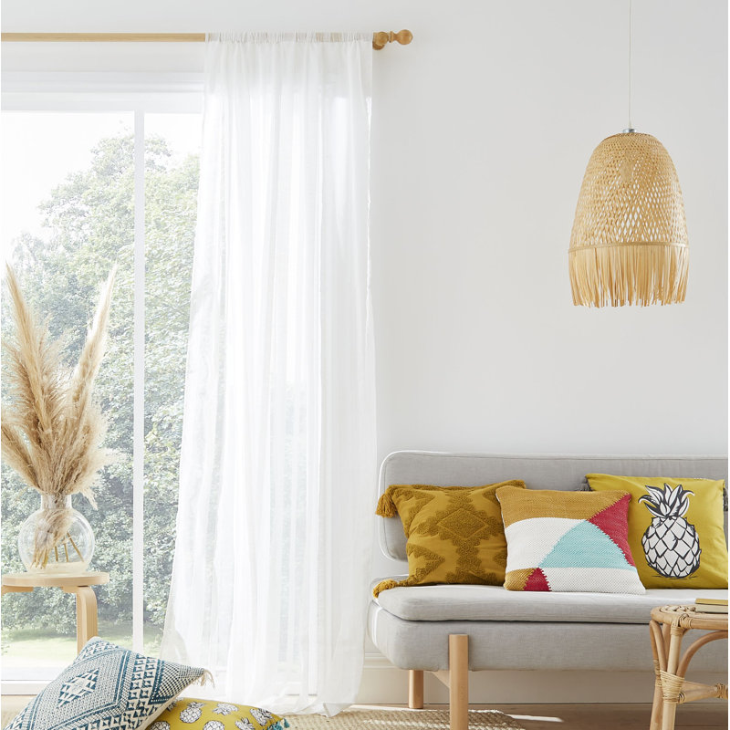 Aletta Slot Top Single Panel Voile Curtain, 140 x 183cm