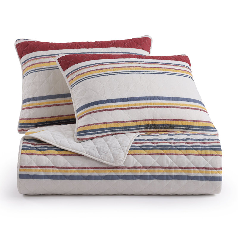 Ensemble de courtepointe Mystic Stripe, Rouge, Courtepointe très grand et 2 très grandes taies 